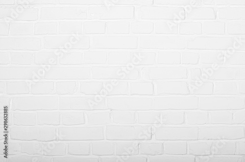 White painted authentic brick wall background