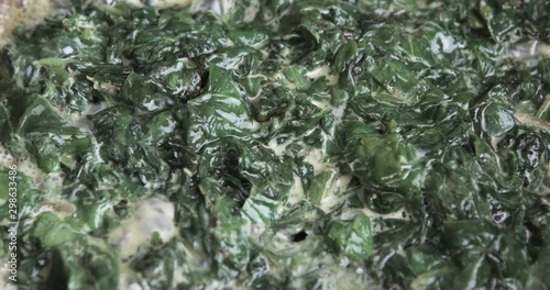 Сooking spinach in frying pan