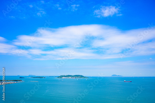 夏の彦島ナイスビューパークからの眺める響灘