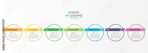 Business infographic element with 7 options, steps, number vector template design