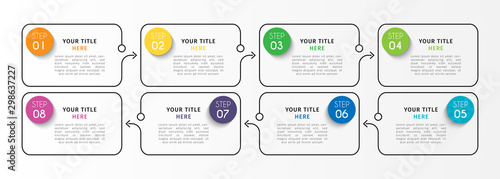 Business infographic element with 7 options, steps, number vector template design