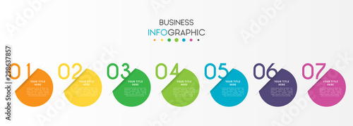 Business infographic element with 7 options, steps, number vector template design