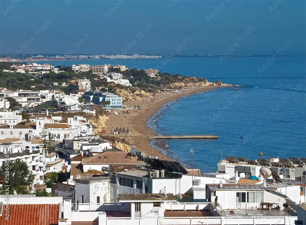 Aerial view of the city of Albufeira in Portugal