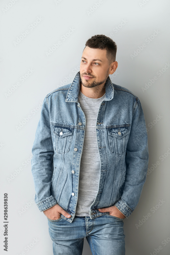 Portrait of handsome man on light background Portrait of handsome man on light background