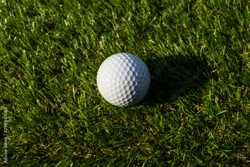 Golf ball on the green,Green grass with golf ball close-up in soft focus at sunlight. Sport playground for golf club concept - wide landscape as background for your lettering about golf playing. Golf ball on the green,Green grass with golf ball close-up in soft focus at sunlight. Sport playground for golf club concept - wide landscape as background for your lettering about golf playing.