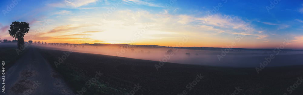 Panorama eines Herbst Morgen in Deutschland
