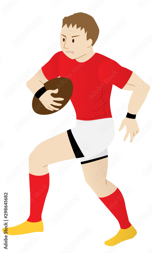 Illustration of a lagerman running with a rugby ball Illustration of a lagerman running with a rugby ball