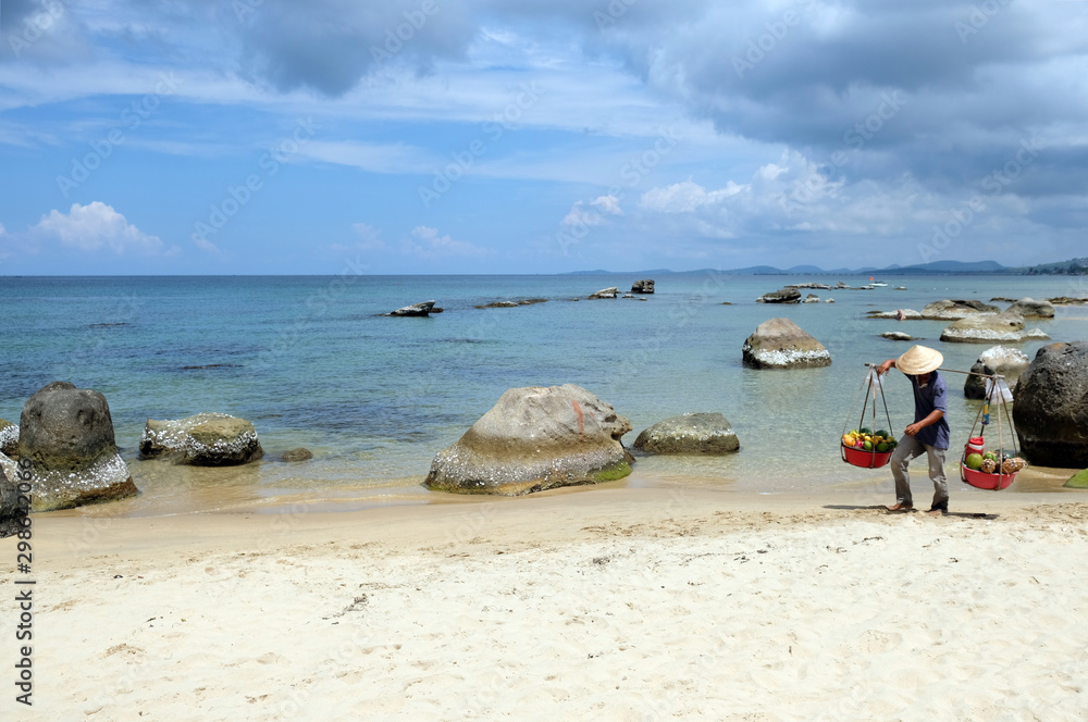 Vietnam Phu Quoc Duong Dong Long Beach - Beach Food Seller Vietnam Phu Quoc Duong Dong Long Beach - Beach Food Seller