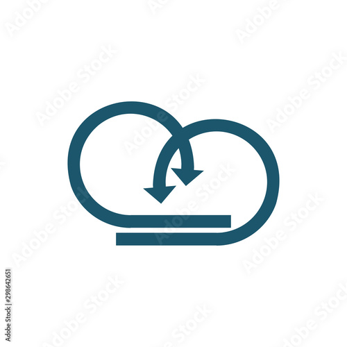 Four Arrows coming to one point, Logo Design, teambuilding working together concept. Stock Vector illustration isolated on white background.