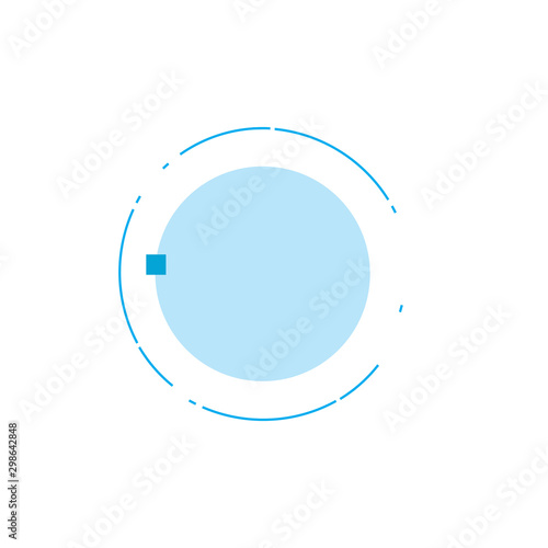 Abstract technology futuristic circle with place for your text or icon and little square. Stock Vector illustration isolated on white background