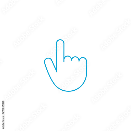 Click hand icon. Press or push pointer sign. Linear icon. Stock Vector illustration isolated on white background