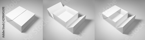 Packaging mockups rectangular, square, for design or branding. 3D rendering
