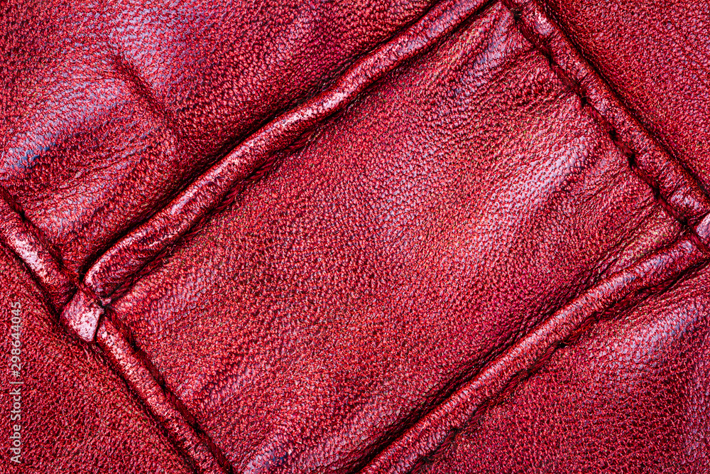 Fototapeta premium Red leather texture background