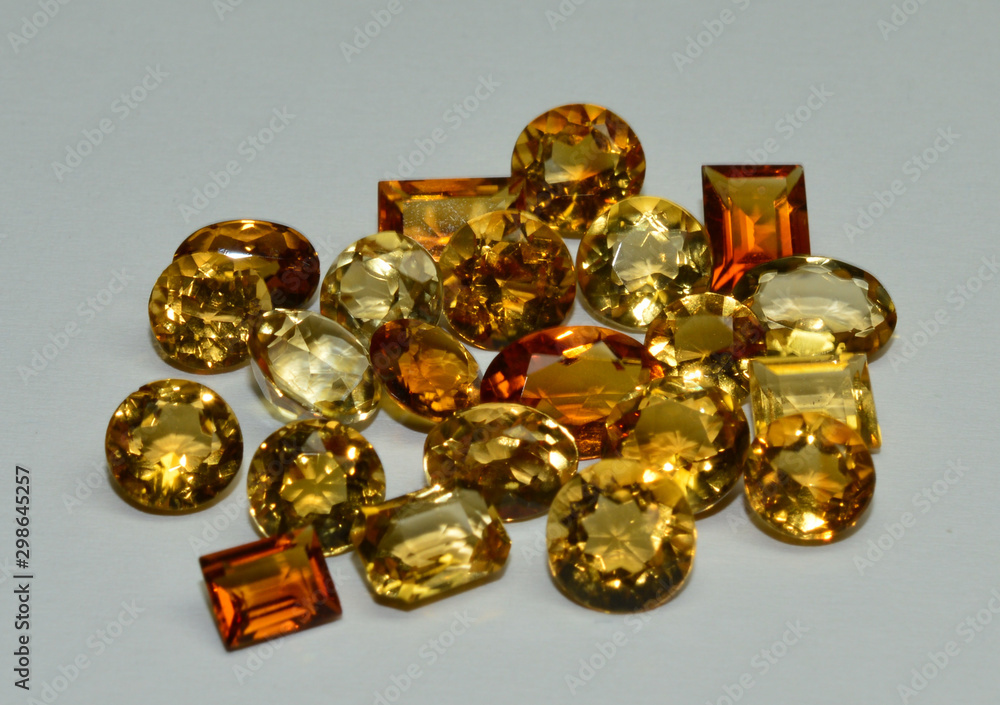 Citrine facet cut gemstones Citrine facet cut gemstones