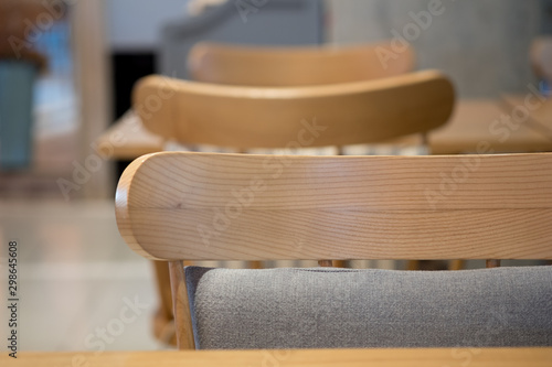 Close up of wooden chairs
