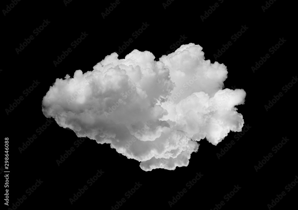 white clouds isolated on black background - obrazy, fototapety, plakaty 