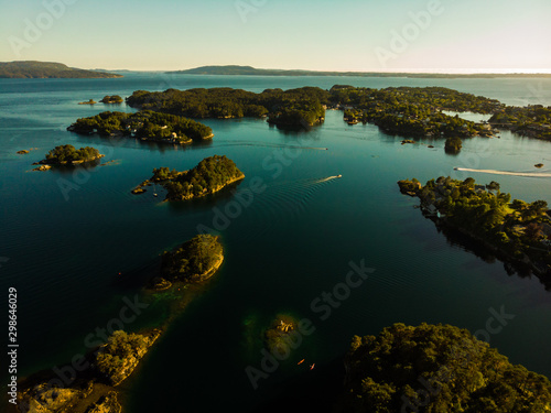 Obraz na plátně Aerial view. Fjord landscape near Bergen, Norway