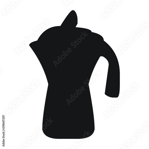 A black and white vector silhouette of a coffee pot