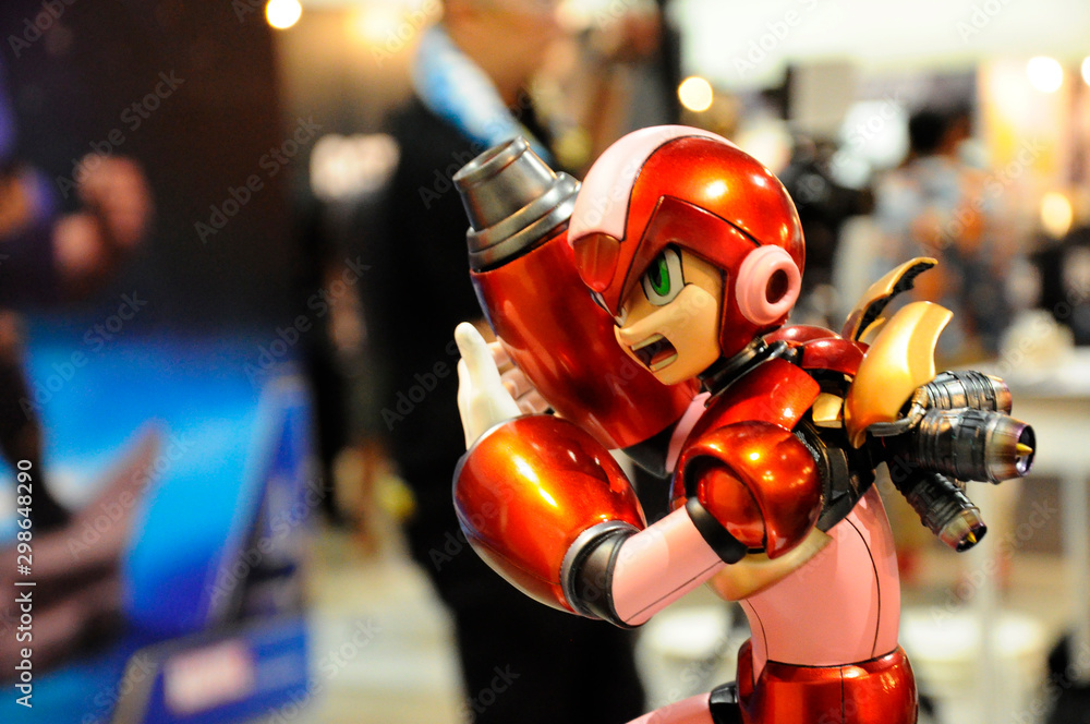 KUALA LUMPUR MALAYSIA APRIL 7 2018 Mega Man scale model