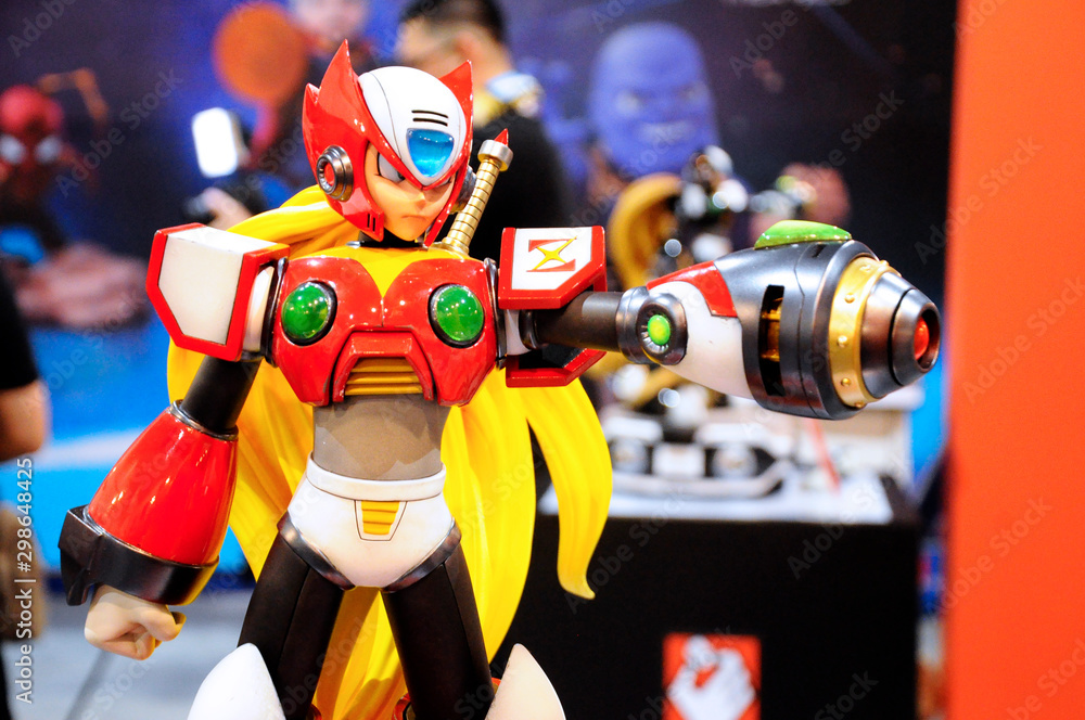 KUALA LUMPUR, MALAYSIA -APRIL 7, 2018: Mega Man scale model fictional ...