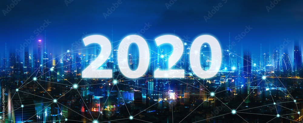 New year 2020 Network and Connection city of Thailand