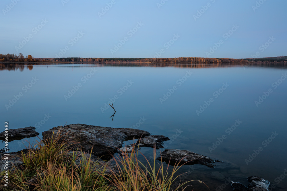 Fototapeta premium Picturesque autumn landscape. Beautiful Ural landscape in autumn.