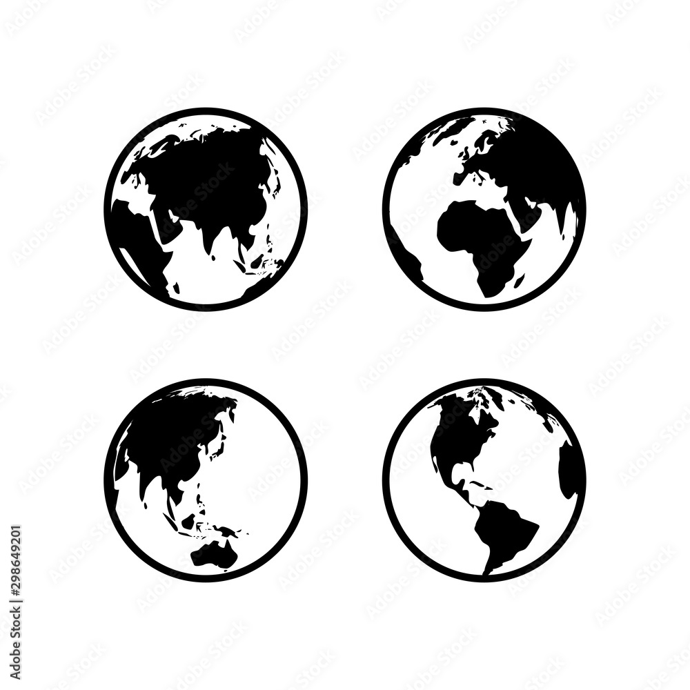 globe silhouette icon isolated white background