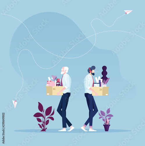 Young businessman replace old businessman-Business Retire concept