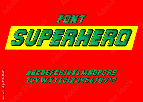 "Superhero" Vintage Superhero Inspired 3D Alphabet.