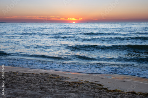 Beautiful sunset over the baltic sea. Poland