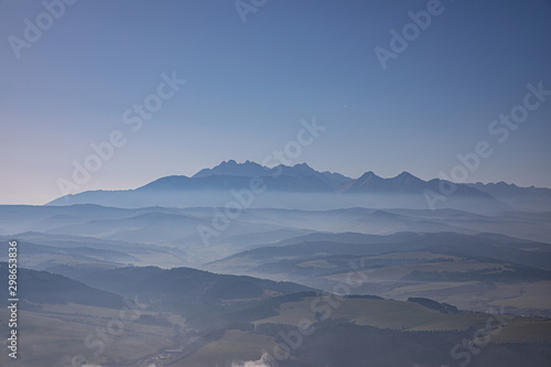 Fototapeta Naklejka Na Ścianę i Meble -  Tatra mountains in fog - Poland