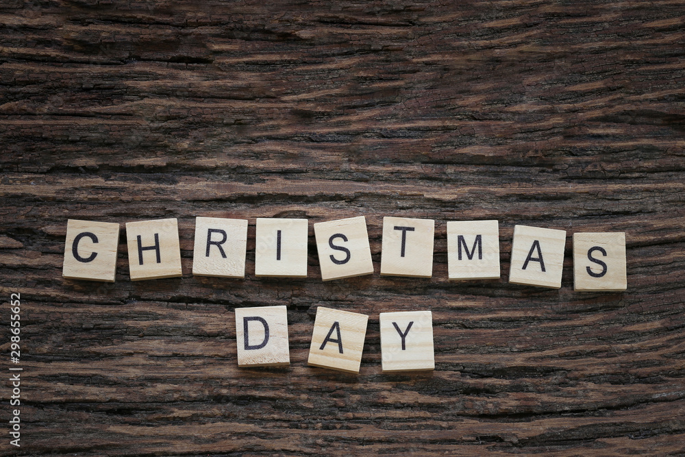 Christmas letters on a wooden floor and a copy space. Christmas letters on a wooden floor and a copy space.