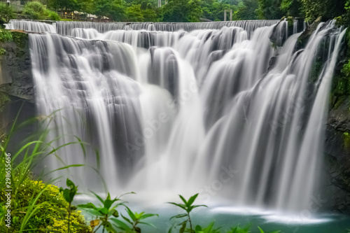 Shifen Waterfall  Pingxi  New Taipei  Taiwan. Popular Tourist Attraction