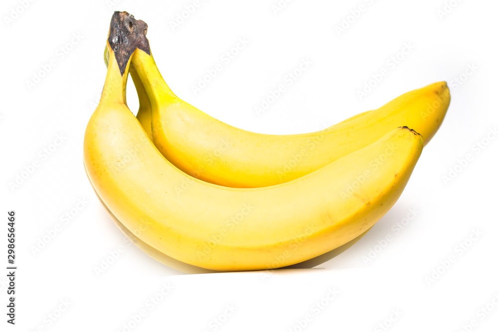 Bunch of ripe yellow bananas on a white background isolate Bunch of ripe yellow bananas on a white background isolate