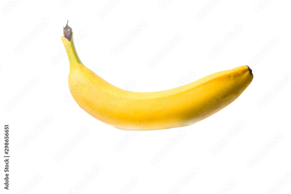 ripe yellow banana on a white background isolate