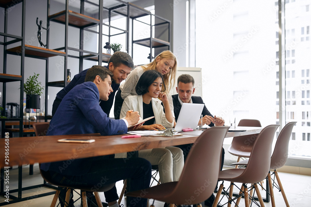 young ambitious team developing their startup business, close up side view photo.copy space