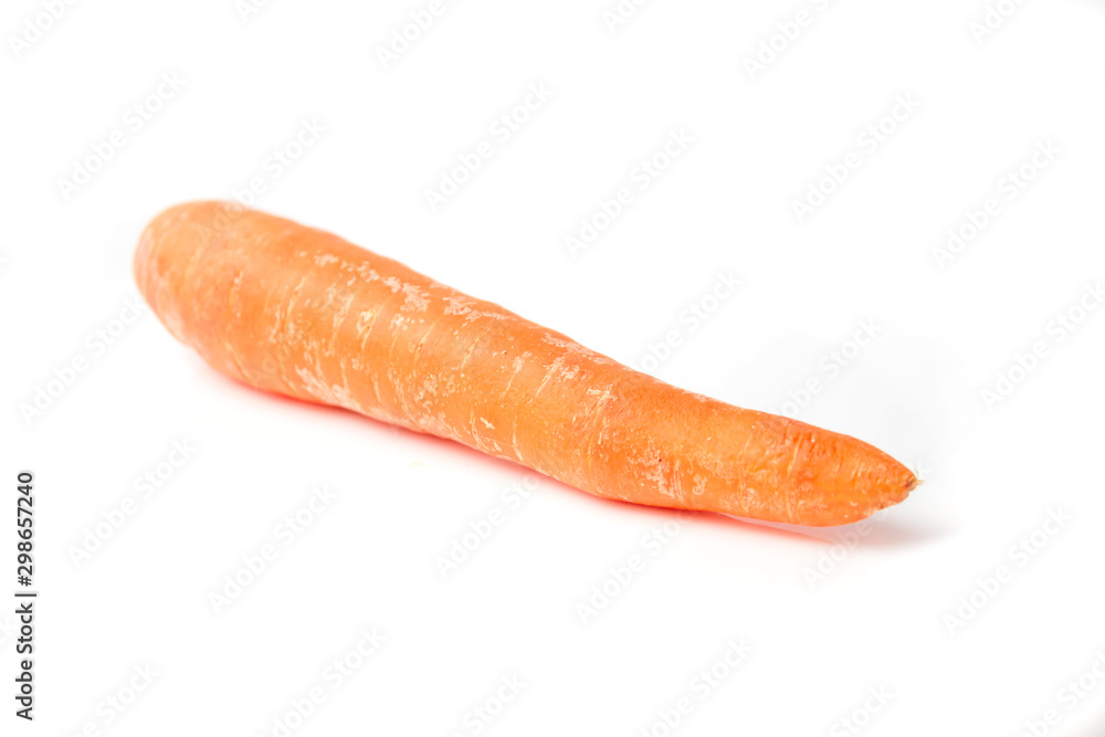Ripe orange carrots on a white background isolate Ripe orange carrots on a white background isolate