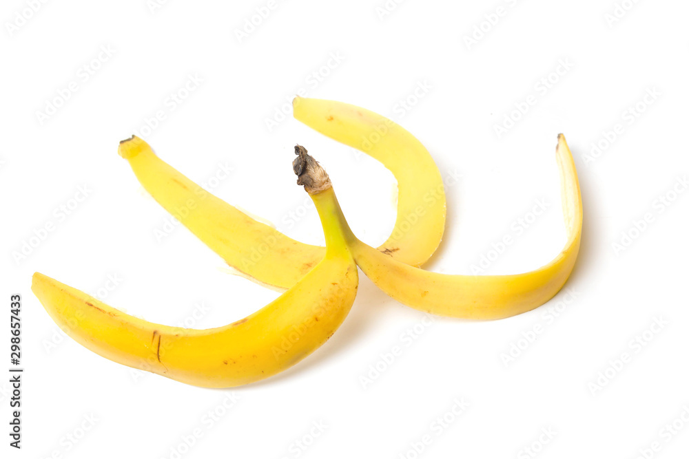 Banana peel on isolate white background