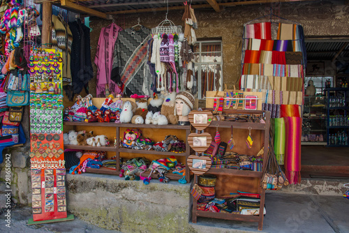 Tourist market with souvenirs in Maca (Peru) © Юлия Серова