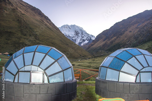 Sky camp - one of the stops along the Salkantay track in Peru