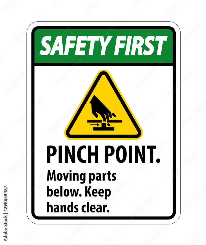 Safety Pinch Point, Moving Parts Below, Keep Hands Clear Symbol Sign Isolate on White Background,Vector Illustration EPS.10 Safety Pinch Point, Moving Parts Below, Keep Hands Clear Symbol Sign Isolate on White Background,Vector Illustration EPS.10