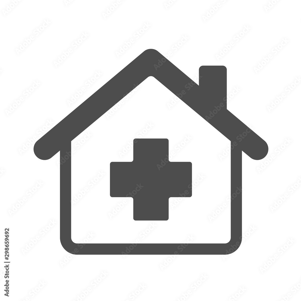 hospital, drugstore, pharmacy, clinic, first-aid post house symbol. Silhouette vector icon isolated on white background. Modern infographic icon for web, mobile apps and ui design hospital, drugstore, pharmacy, clinic, first-aid post house symbol. Silhouette vector icon isolated on white background. Modern infographic icon for web, mobile apps and ui design