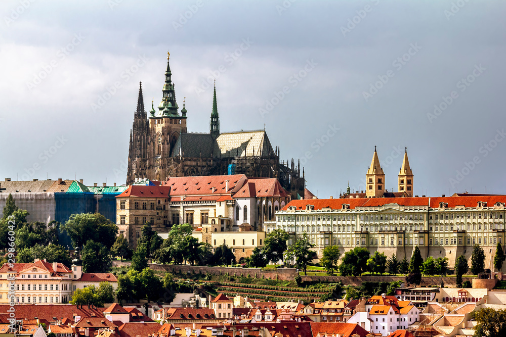 Fototapeta premium View of Prague Castle and St. Vitus Cathedral in Prague.