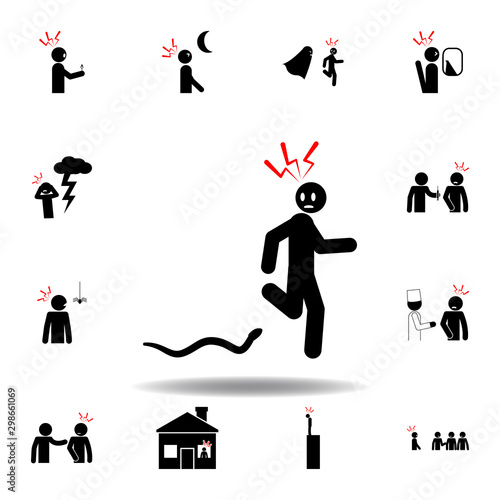 ophidiophobia, fear icon on white background. Can be used for web, logo, mobile app, UI, UX