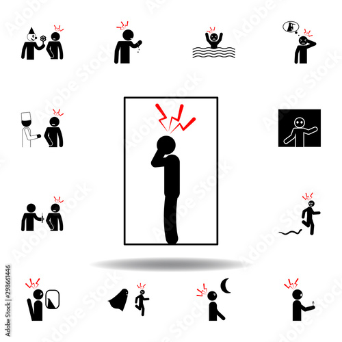 claustrophobia, fear icon on white background. Can be used for web, logo, mobile app, UI, UX