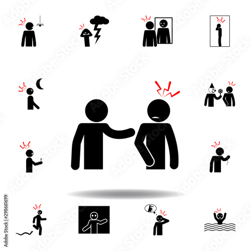 aphenphosmphobia, touch icon on white background. Can be used for web, logo, mobile app, UI, UX