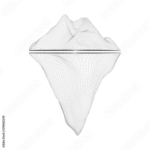 Iceberg abstract modern business background with lines. Wireframe low poly mesh vector illustration