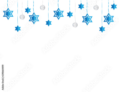 Jewish Hanging Star of David Blue White Decoration