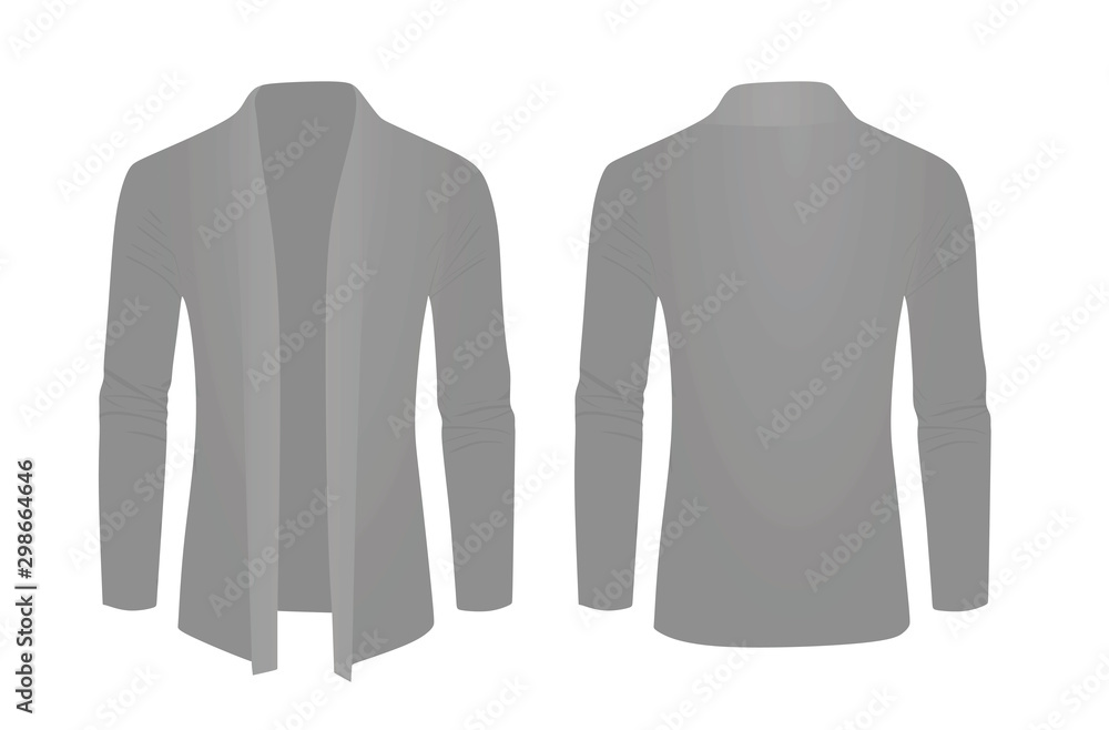 Grey shawl sweater. vector illustration