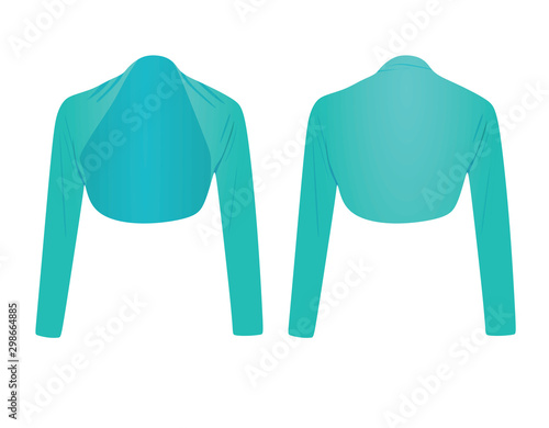 Woman blue bolero. vector illustration